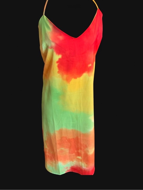 Eloquii Dresses & Skirts - Eloquii Red, Yellow & Green Tie-Dye Slip Dress size 18 new with tags / tie strap